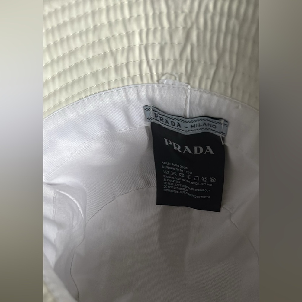 Prada Ivory Textured Hat